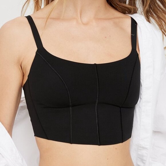 Offline by Aerie Longline Corset Sports Top Size S Black - Picture 1 of 6